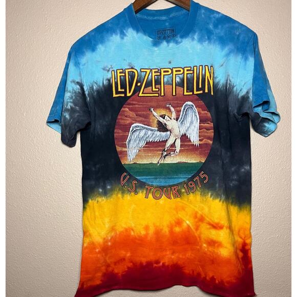 🎸 Led Zeppelin “U.S. Tour 1975” Tie-Dye Band Tee – American Eagle Size M - Picture 1 of 7